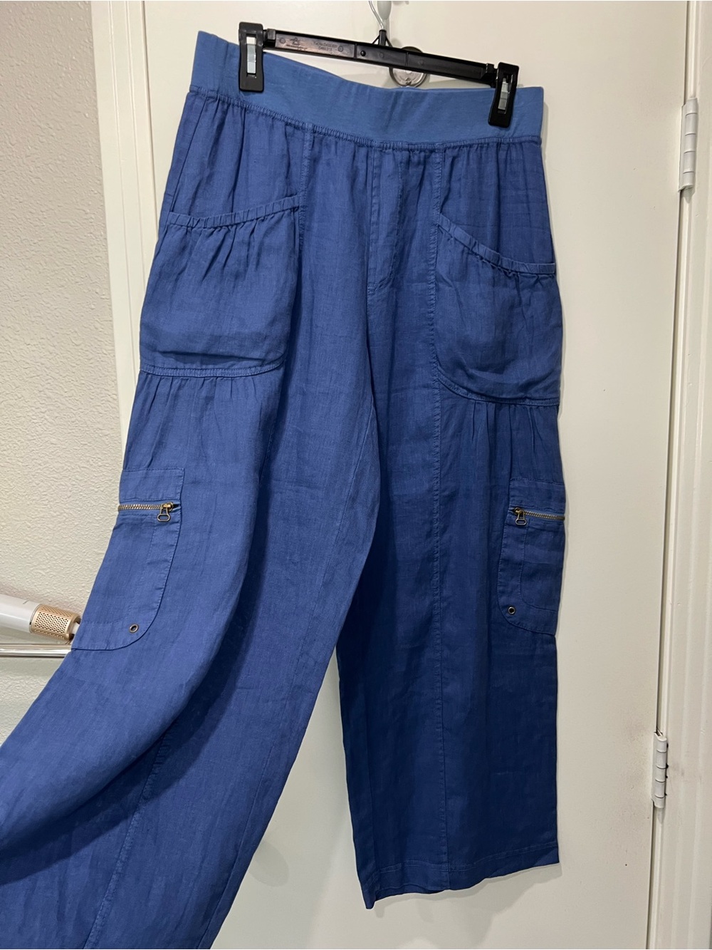 XCVI Wide-Leg Utility Pants in Blue - Picture 4 of 6
